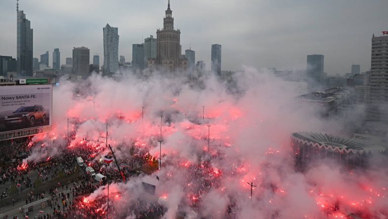 Marsz Niepodległości w Warszawie Fot. PAP/Marcin Obara