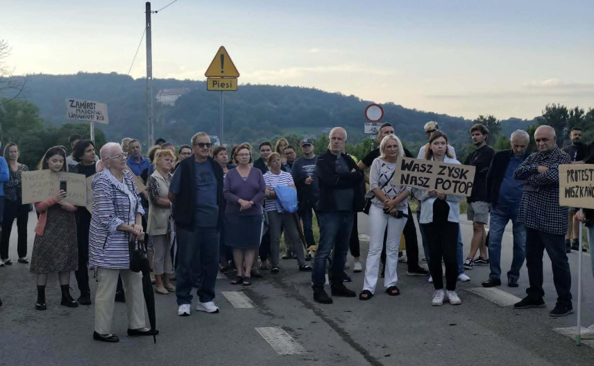 Kraków. Protest przeciw planowanej inwestycji w Bodzowie
